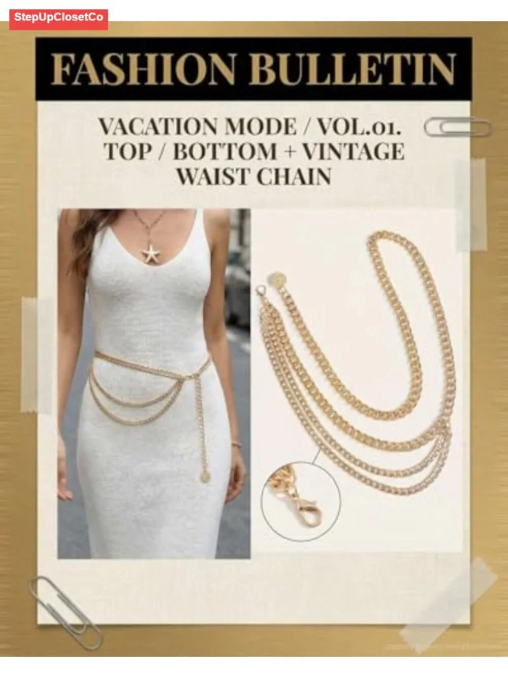 Vintage Western Concho Chain Belt for Women - Adjustable Metal Waist Chain,